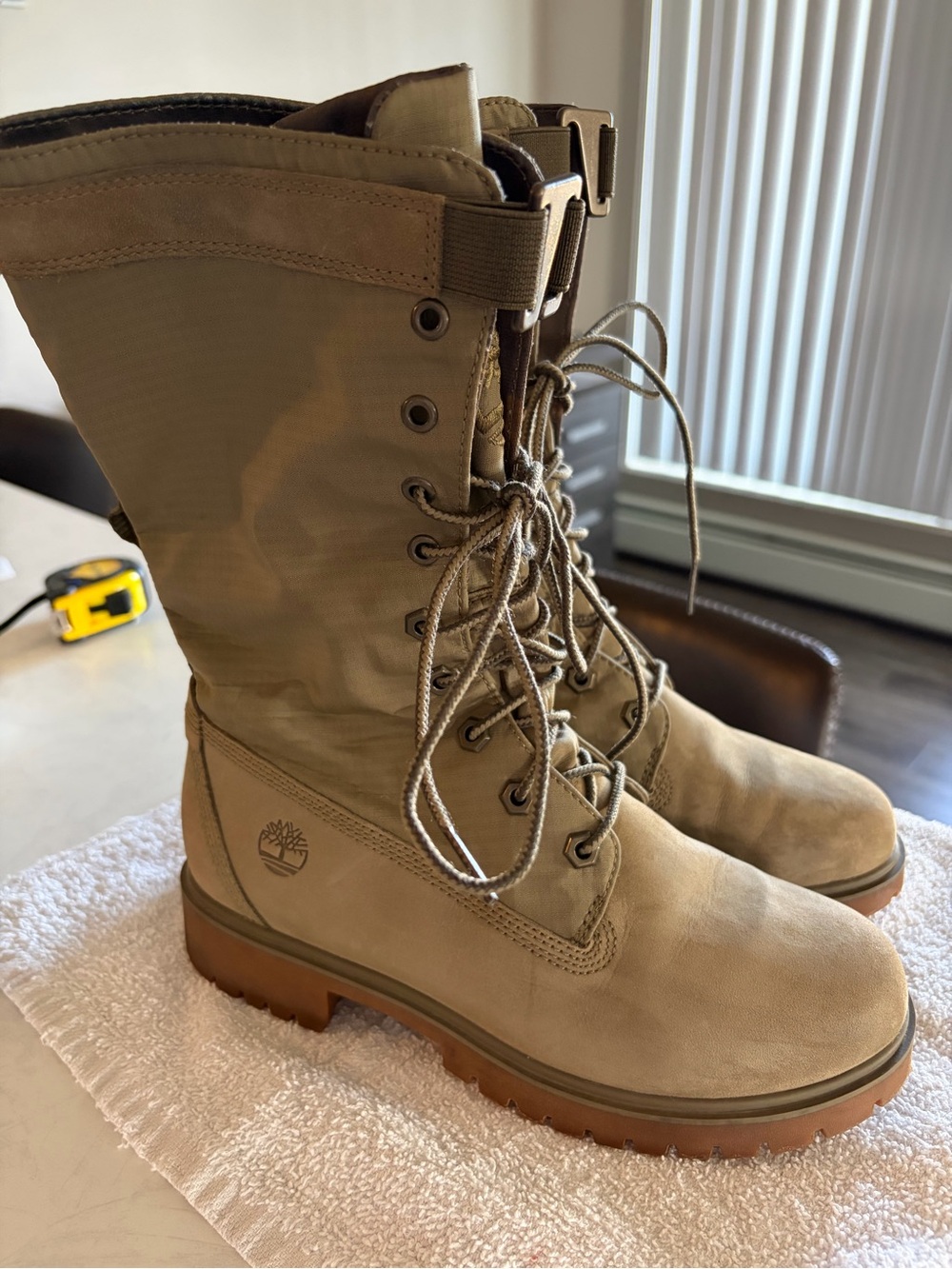 Timberland Women's Khaki Lace-Up Tactical Boots—NEW CONDITION!!